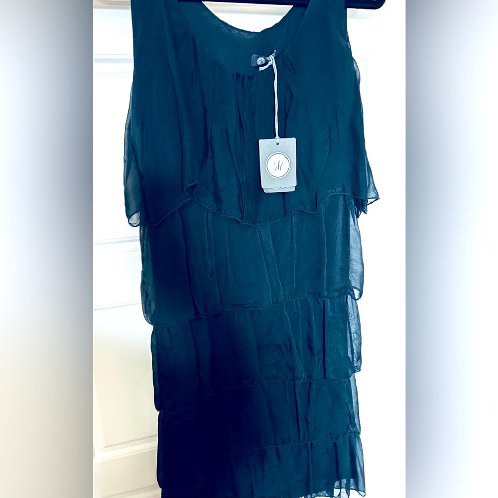#81 NWT Woven Ruffled Silk Dress from boutique